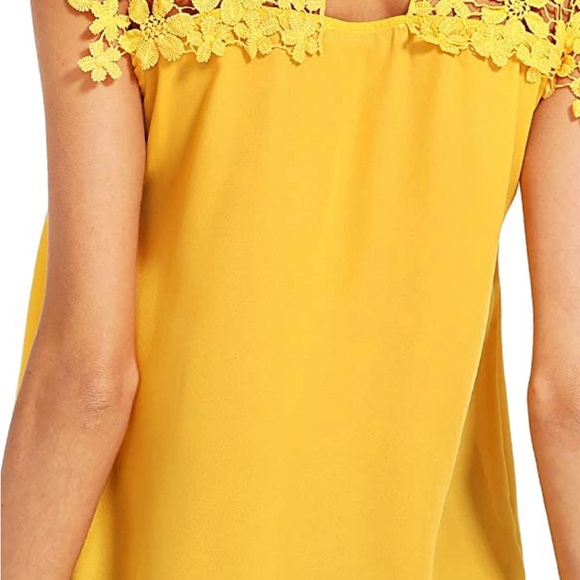 Lace Neckline Chiffon Blouse- NWOT - Picture 2 of 2